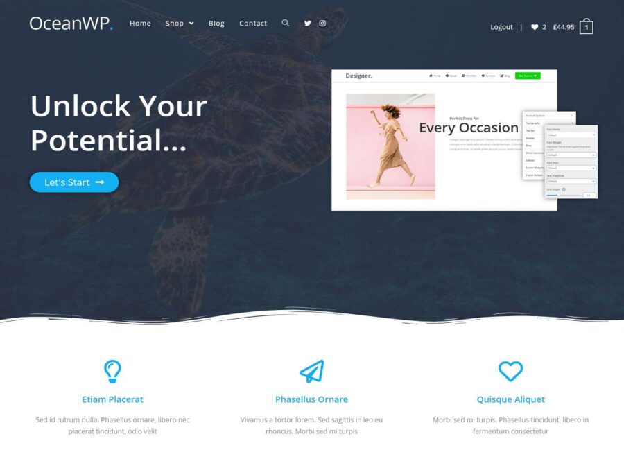 oceanwp wordpress themes for business