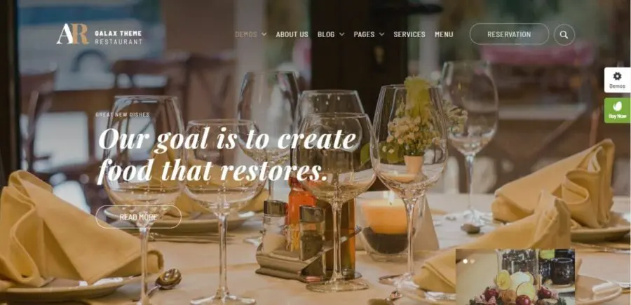 10 Best WordPress Restaurant Themes Review 5 galax wordpress restaurant themes