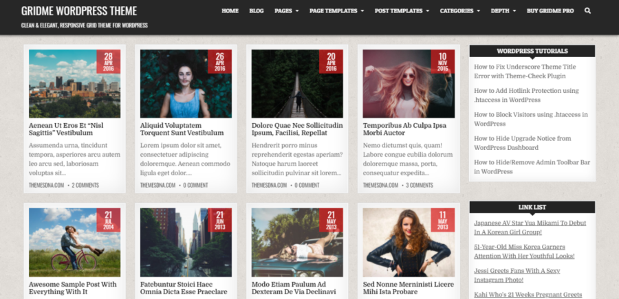 Gridme wordpress fortfolio themes