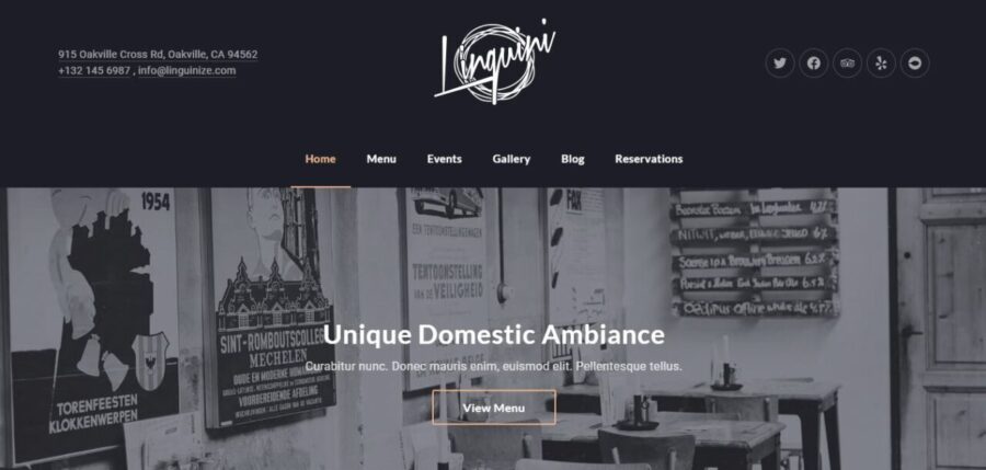 linguini wordpress restaurant themes