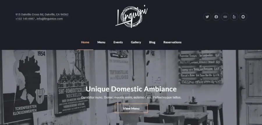 10 Best WordPress Restaurant Themes Review 8 linguini wordpress restaurant themes