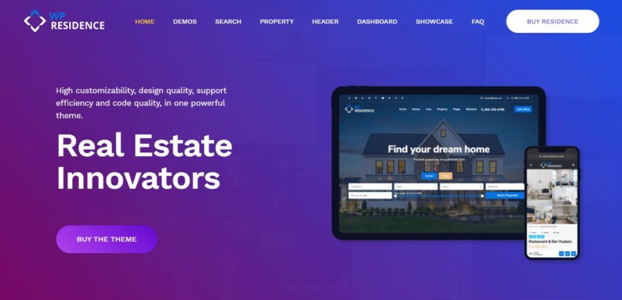 wpresidence wordpress real estate themes