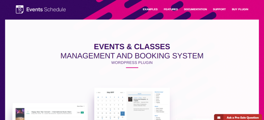 events schedule smart booking and event reminding widget for wordpress