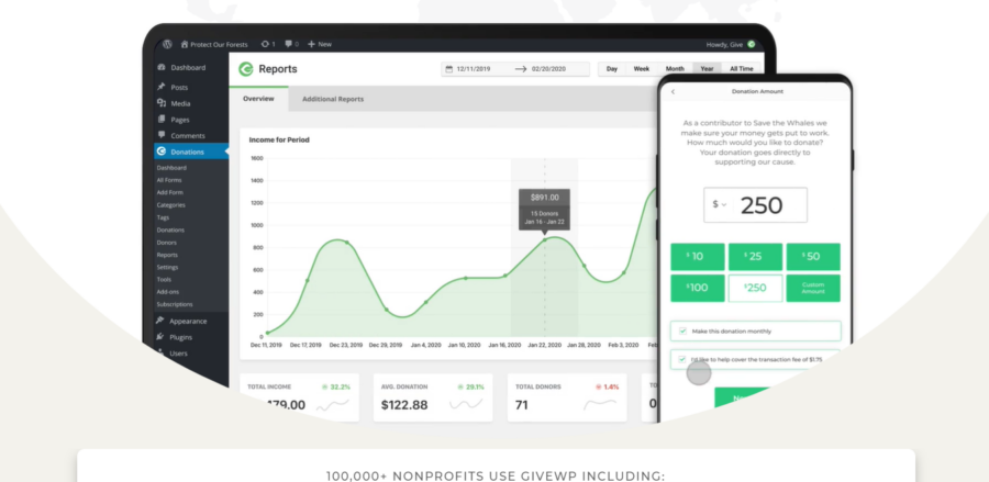 givewp wordpress donation plugin