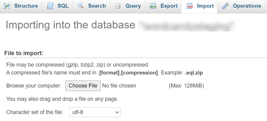 import database