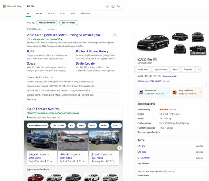 bing auto