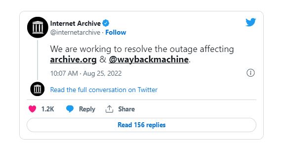 tweet archive down